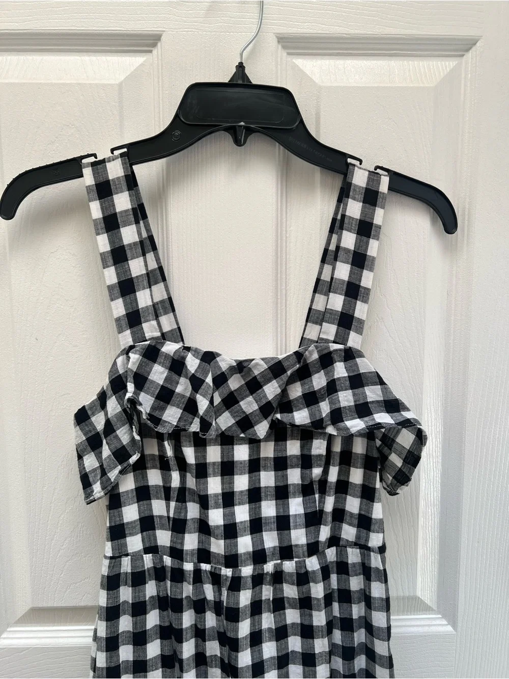 J. Crew Black and White Gingham Ruffle Sundress Size 0